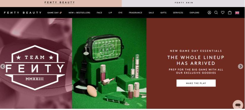 Sample beauty and cosmetics Shopify store with product highlights